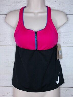 Nike Swim Colorblock Racerback Tankini Top Sporty Activewear  Women's Small